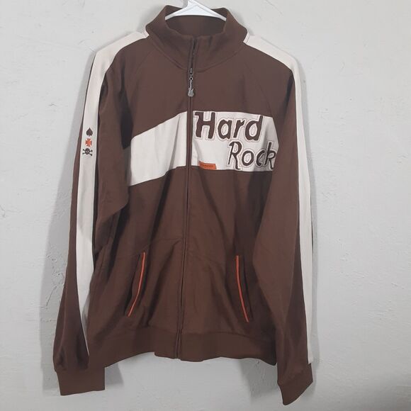 Hard Rock Cafe Track Jacket Adult Men's L Full Zip Embroidered Foxwoods - Picture 1 of 11
